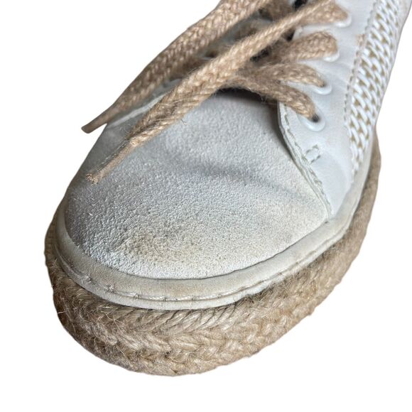 Dolce Vita Sneakers Size 8.5 Lian Lace-Up Slip-On Espadrille Platform Leather - Picture 4 of 12